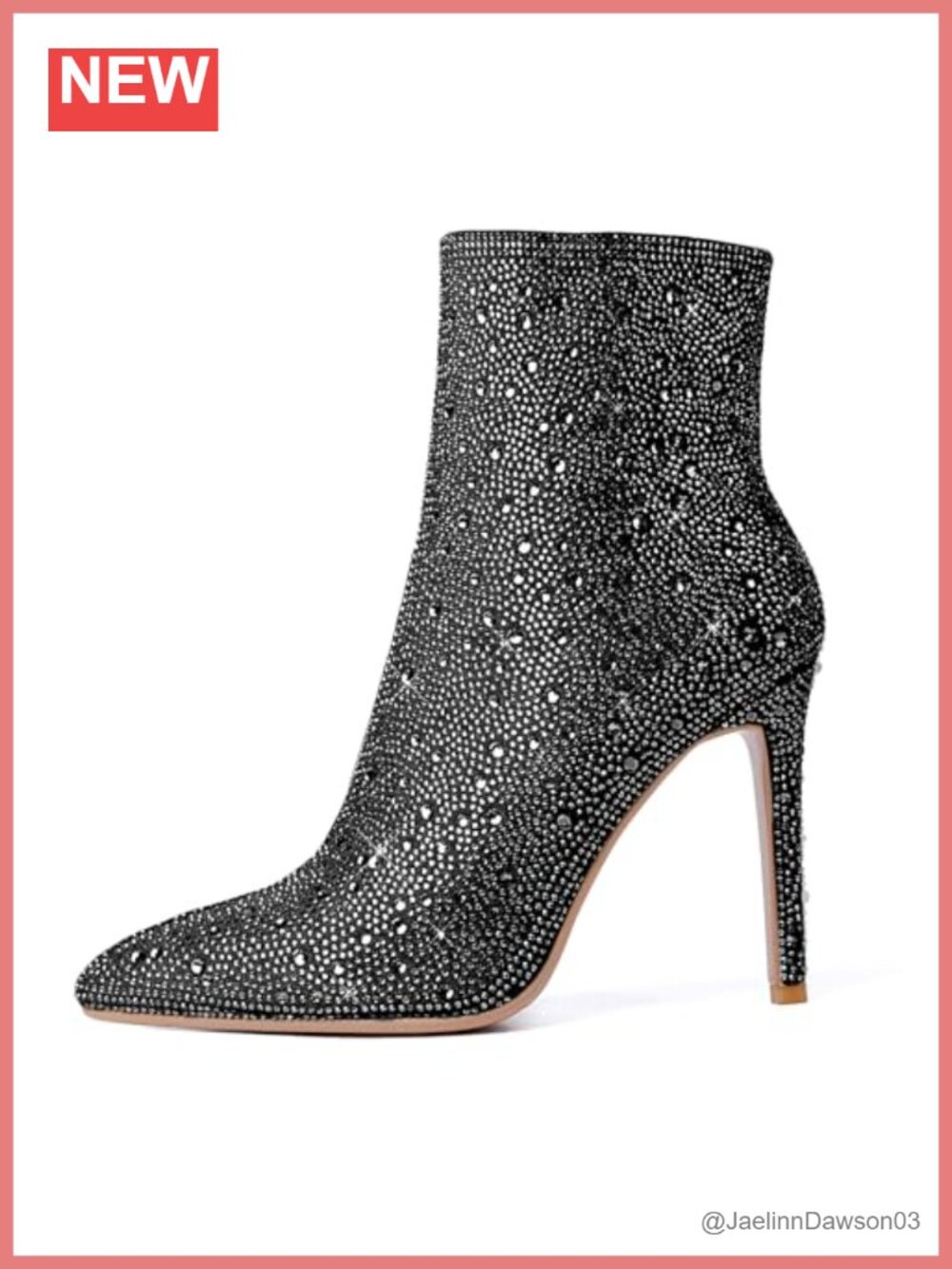 Rhinestone Pointed Toe Stiletto Heeled Ankle Booties Bling Wedding Boots